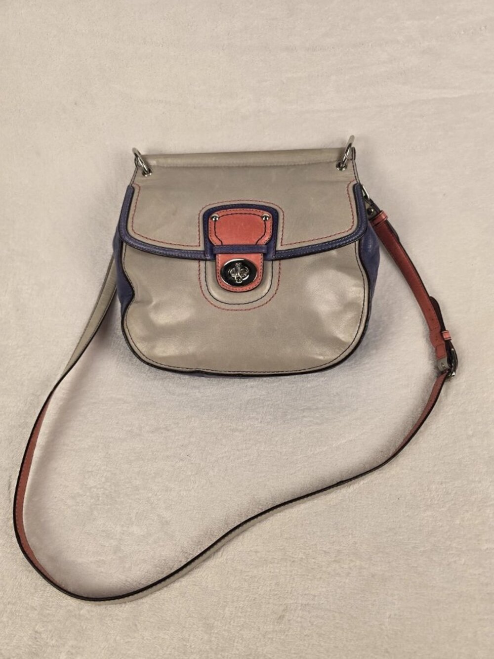 Rare COACH Legacy Willis Colorblock Leather Crossbody Bag.  Signature Lining